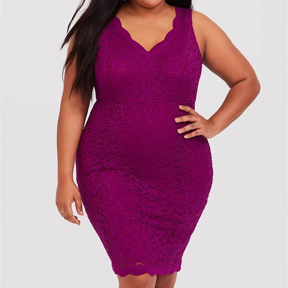 Torrid BERRY PURPLE LACE BODYCON DRESS